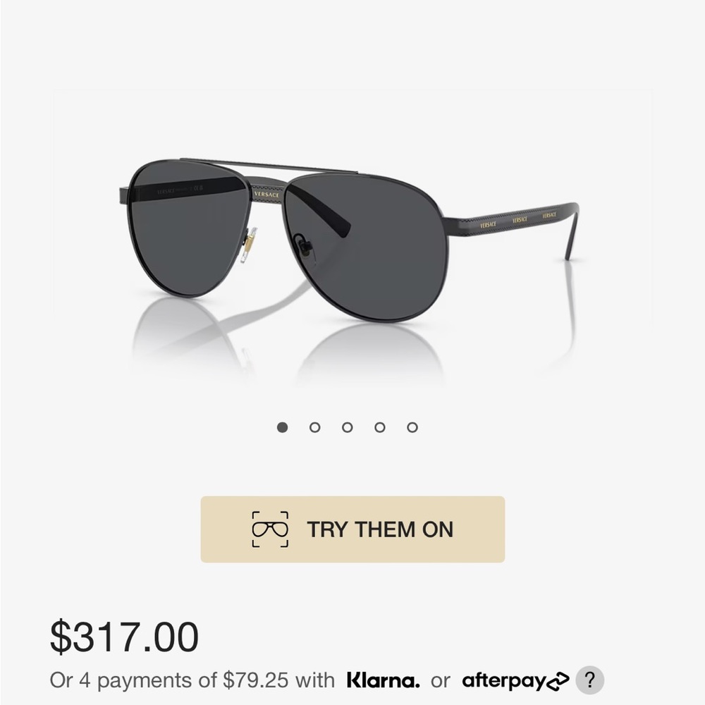Versace Aviator Sunglasses